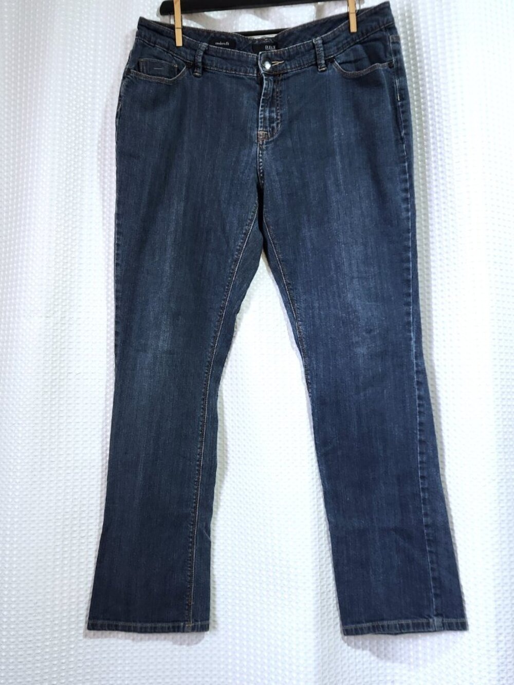 ANA Jeans Womens 16 Mid Rise Blue Denim Bootcut Flare Pants Plus Size Stretch